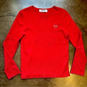 Play by Comme des garçon- wool sweater, red on red, size medium
